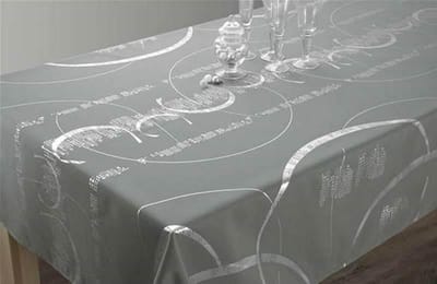 Tafelkleed anti-vlek Brillant gris clair 300 x 150 cm Tafellaken - Decoratieve Tafel Accessoires - Woonkamer Decoratie - Bonne et Plus®