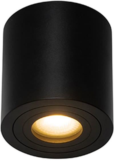 QAZQA capa - Moderne Plafondspot | Spotje | Opbouwspot voor badkamer - 1 lichts - Ø 90 mm - Zwart -