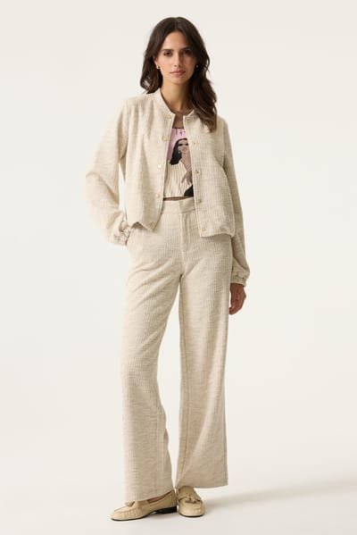 Garcia Ladies Pants Taupe Melee Maat: XS | Wijde Broeken Outlet | Dames | Beige