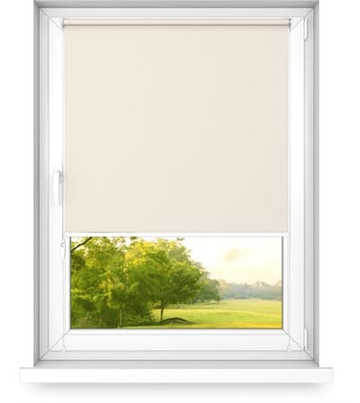time4blinds - Verduisteringsrolgordijn Zonder Boren - Verduisteringsrolgordijn, Rolgordijn Verduistering - 3 Soorten Montage, Zilveren Thermische Coating - Ecru, 400x1000mm, Links