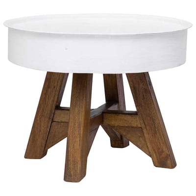 vidaXL - Salontafel - 60x45 - cm - massief - gerecycled - hout - wit