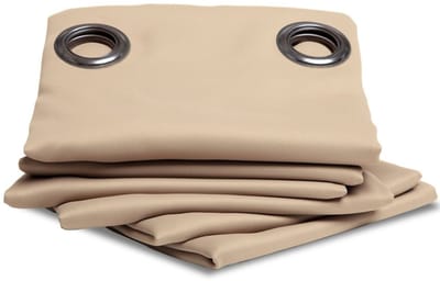 MOONDREAM LumenControl™ Verduisteringsgordijn | Licht+zonwering | EU-fabricaat | Oogjes | Beige MC651 | 140 x 350 (BxH) cm