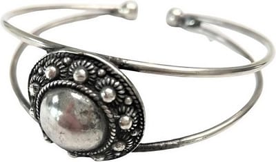 Zeeuws Meisje - Armband bangle/buigarmband Zeeuwse knop zwaar verzilverd
