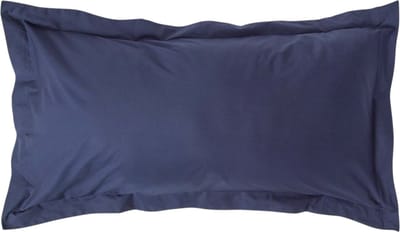 Homescapes Kussensloop 50x90 cm met Rand (Oxford) – Marineblauw – 100% Egyptisch Perkal Katoen – 200 TC