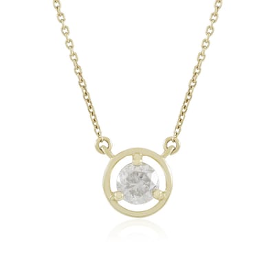 Cavill - Gouden Halsketting - 9 Karaat Geelgoud - 0,34 Karaat Ronde Briljant Geslepen Afrikaanse Diamant - Elegante Luxe Ketting Dames