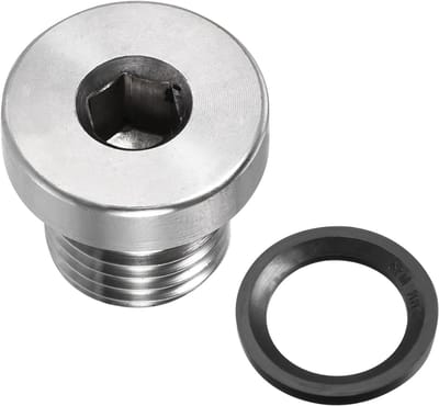 Roestvrijstalen buisplug - Pijpafsluiter - Leidingen dichten - Interne zeskantkop - M14 x 15 - Zilver
