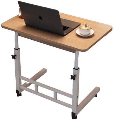 Ceruzo Laptoptafel – Verstelbare - Verrijdbare Bedtafel – 80x40 cm – Mobiele Bijzettafel – Houtlook