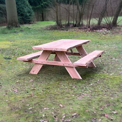Rockwood® Picknicktafel Douglas Boomstamrand 5cm dik 1.80m