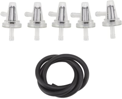 LIVIA HOME- Brandstoffilterset Universeel - Transparant - Geschikt voor 1/4 inch/6-7 mm Slangen - Duurzaam Kunststof - Ideaal voor Motorfietsen - Eenvoudig te Installeren