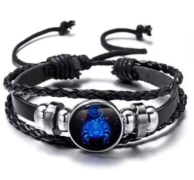 Actie4you® - Sterrenbeeld Armband - Verstelbare armband - Hanger sterrenbeeld - Gevlochten armband - Horoscoop – Glow in Dark - Schorpioen