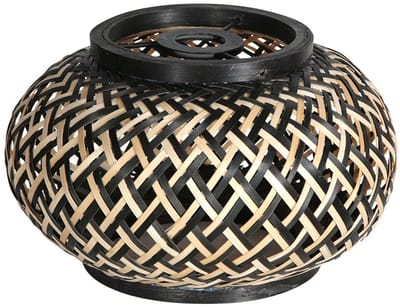 Lampenkap K2014BS – Bamboe Ø22,5cm in crème/zwarte kleur – Boho stijl – Anne Light Home