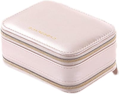 Sieradendoosje Reiskoffer - Sieradenorganizer Draagbaar - Sieraden Opbergen - Dubbellaags Ontwerp - 12 x 9 x 5 cm - roze