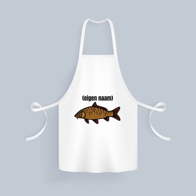 Akyol - vis met eigen naam Keukenschort - Vis - vissen liefhebbers - iemand die houdt van vissen - verjaardag - cadeau - kado - 82 bij 71 cm