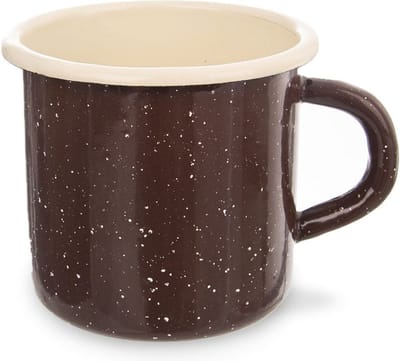 Mok Geëmailleerde Bruin BROWN 400 ml - Koffiemok - Theebeker - Koffie - Beker