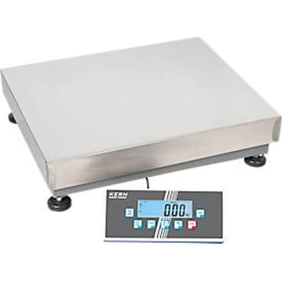 Pakketweegschaal KERN EOC 100K-2XL - robuuste platformweegschaal van roestvrij staal, weegbereik 60/150 kg, groot platform, IP65