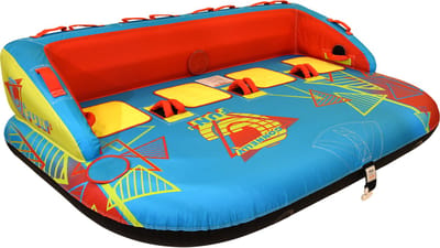 Connelly Fun 4 Funtube – 4-Persoons Opblaasbare Towable Tube – Watersport Sleeptube voor Achter Boot - Geel