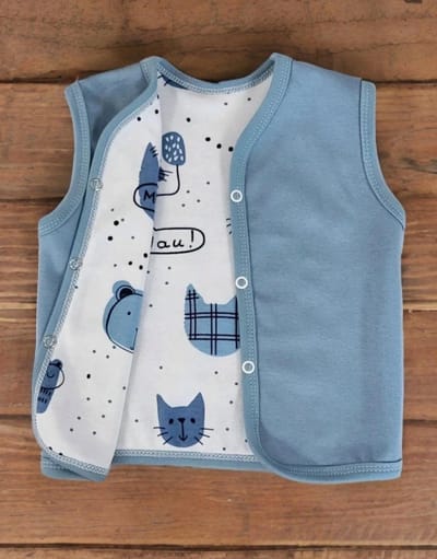 Dartomik Kaftanik - Katoenen Mouwloze Vest - 104 - Blauw
