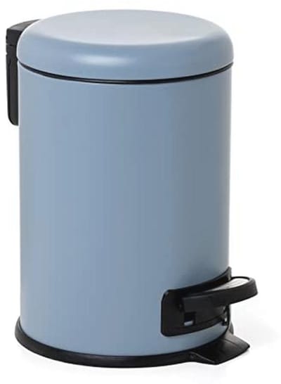 Prullenbak Badkamer met Pedal 3L | Soft-Close Deksel | Compact en Verwijderbare Binnenemmer | Stevig RVS | Ideaal voor Kleine Badkamers – Blauwe Mist