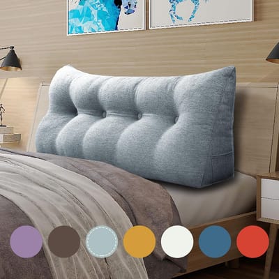 Groot Driehoekig Leeskussen met Rugleuning voor Bank en Bed - Ergonomische Ondersteuning