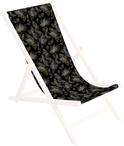 FEROCITY - Vervangbare stoffen hoes voor ligstoel - voor een houten opklapbare ligstoel - Zonder houten stokken - 110 x 45 cm - Polyester - Bladeren