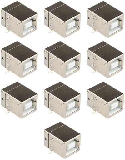10 Stuks Micro USB 2.0 Type B Vrouwelijke Socket Connector 4 Pin 90 Graden PCB DIP