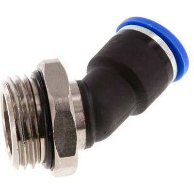 10mm x G1/2'' 45 graden L-verbinding Messing/PA 66 Insteekfitting Buitendraad NBR [2 Stuks]