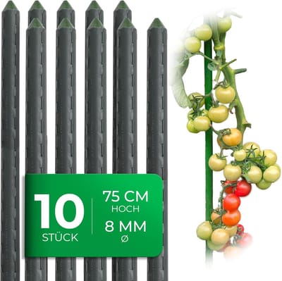 10 stuks kleine plantenstokken 75cm groen 8mm stevige metalen buis kunststof gecoate trellisstokken voor planten trellisondersteuning komkommers tomatenstokken voor klimplanten trellis plantenstok 75 cm
