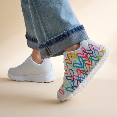 Lage Sneakers Skechers UNO LITE - GOLDCROWN SPREAD THE LOVE