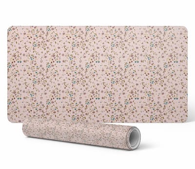 Vinyl beschermmat voor op de werkplek met delicate bloemen, 120x60 cm