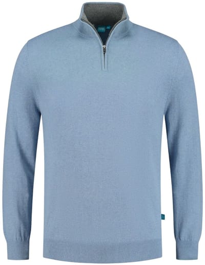 District Indigo Half-Zip Trui Lightblue Melange (7.21.507.550 - 018)