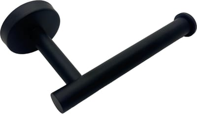 Maison DAM - Toiletrolhouder - Mat Zwart - Boren - Industriële WC rolhouder - Hoge kwaliteit RVS - Zwart - Staand - Liggend