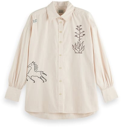 Scotch & Soda Embroidery Girlfriend Shirt