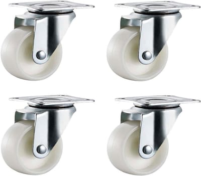 4x Zwenkwielen 50mm Nylon - Zware Kwaliteit voor Meubels en Apparaten - 110kg Draagvermogen