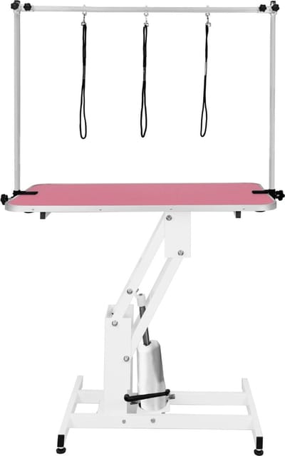 Wit hydraulische trimtafel trimeertafel - roze - 106x61 - max 180kg