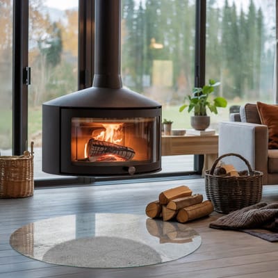 Coloray Vloerplaat Houtkachel - Plaat voor Onder Kachel - 100 cm x 100 cm - Kachel Vloerplaat - Grijs Vloerplaat Kachel - Onderplaat - Vloerplaat Openhaard - Houtkachel Accessoires - Onderplaat Voor Houtkachel