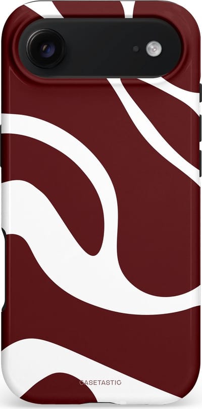 Casetastic hoesje geschikt voor Apple iPhone Air - MagSafe - Dubbellaagse bescherming - Bordeaux Swirl - Fashion Case - Bordeaux Wit