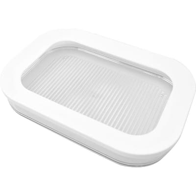 Gekoelde Crisper met Deksel Lekdichte Vleescontainers voor Koelkast Transparante Vriesdoos voor Gebraden Vlees Keukenaccessoires white