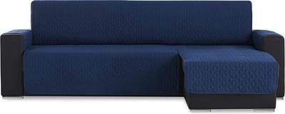 Belmarti Geo Quilt chaise-longue bankbeschermer rechts - 240 cm - Blauw