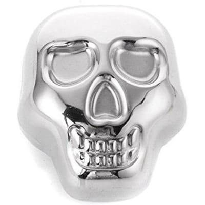 4 Pièces Tête de Mort en Acier Inoxydable Glaçon avec Pince à Glace en Silicone Glaçon en Acier Inoxydable pour