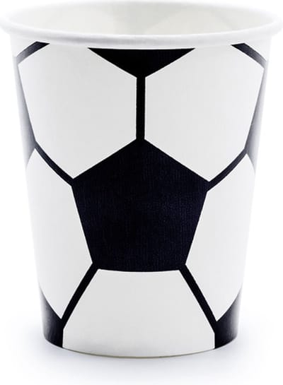 PartyDeco Bekertjes Voetbal (6 st 260 ml)