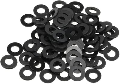Nylon vlakke ringen 80 stuks 5mm ID 10mm AD 1mm dik voor afdichting, kranen, slangen en bouten, zwart