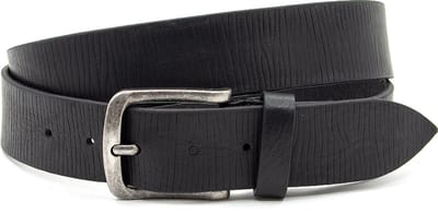 Heren jeans riem zwart - 4 cm breed - Leer - Jeans riem - Verstelbaar - Maat 85