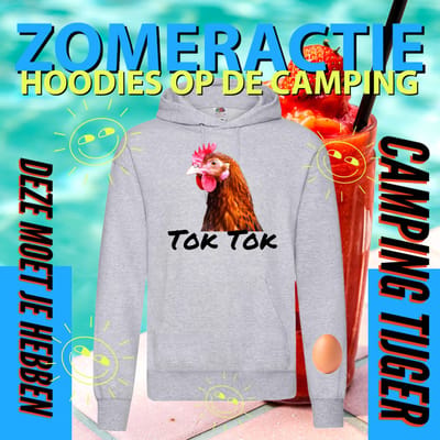 Hoodie camping - Grappige Hoodie tok tok - Hoodie Lichtgrijs - Maat S