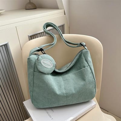 Nieuwe, eenvoudige Koreaanse crossbodytas voor dames, ideaal om mee te winkelen, met een handig portemonneetje. Een stijlvolle schoudertas voor dames. white