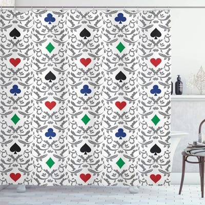 ABAKUHAUS Douchegordijn Geometrisch – 175x220 cm, Grijs Multicolor, Polyester