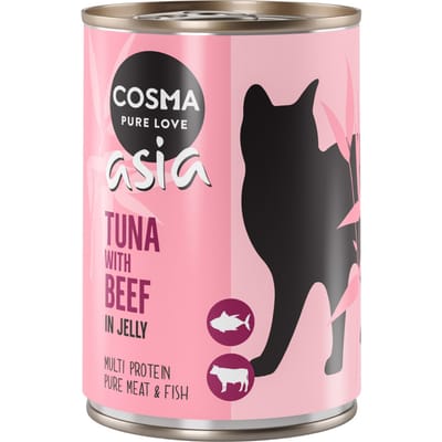 12x400g Tonijn & Rund in Gelei Cosma Asia Kattenvoer nat