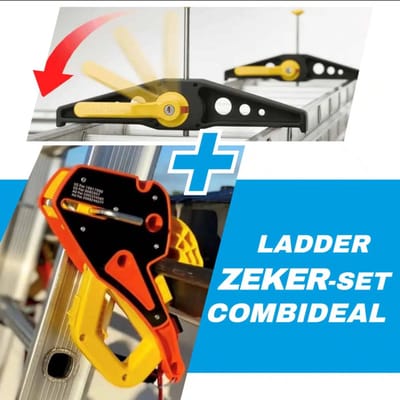 Ladder Zeker-Set CombiDeal: Lock Jaw Laddergrip en Rhino ladderklem