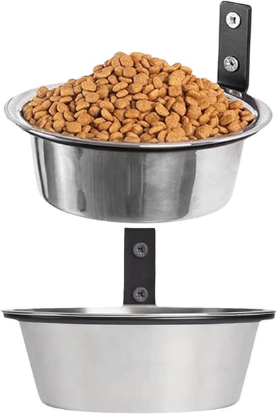Huisdier Voerbak Set - Hondenbak Kattenbak - Verhoogd Voeren - Anti-Mors Constructie - 2 stuks - Zilver