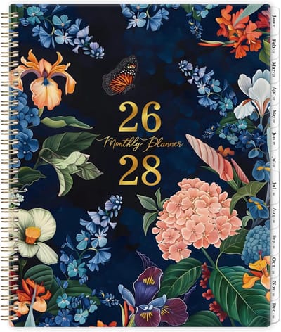 Maandplanner Kalender - Jaarplanner 2026 2027 - Afspraken Plannen - Twee Jaar Overzicht - 9x11 Inch - Blauw