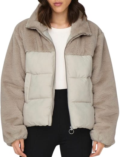 ONLY - ONLWANJA FUR PUFFER MIX JACKET NOOS OTW Dames Jas